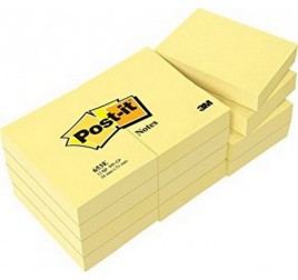 NOTA ADHESIVA 3M 653 AMARILLO 38X50 (X12)
